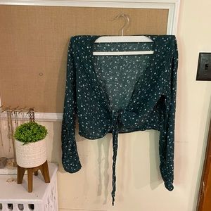 Brandy Melville: Front Tie Flower Top